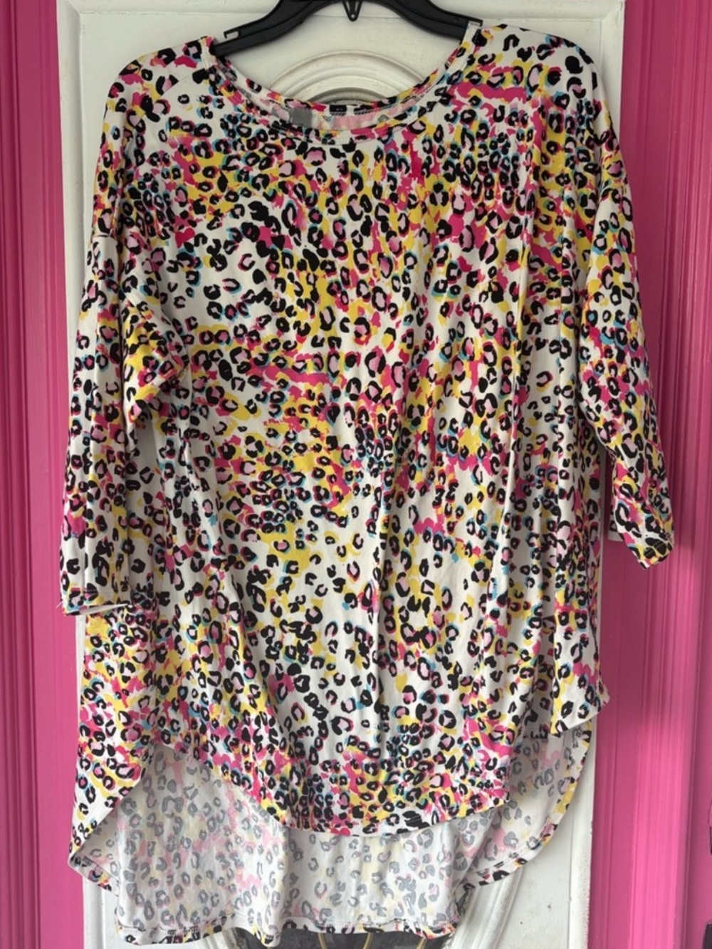 Honeyme Multicolor Leopard Hi-Low Tunic